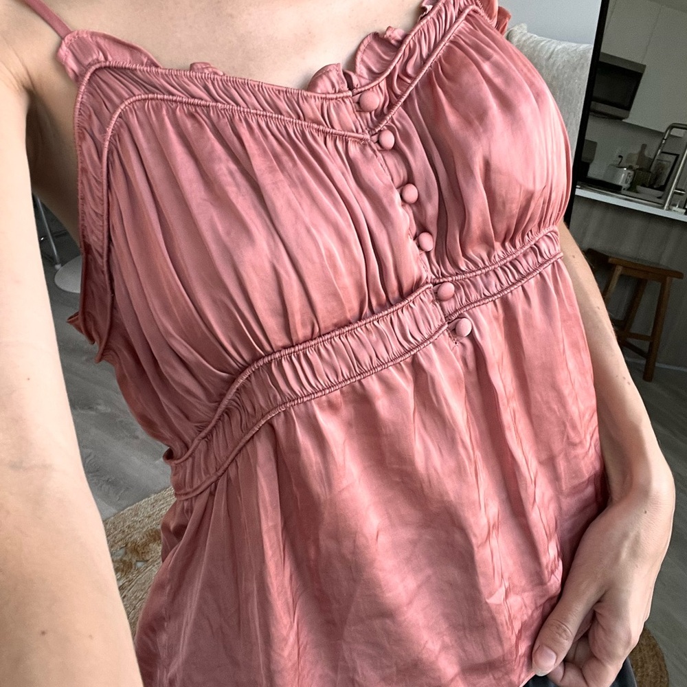 ba&sh Pink Tank Top silk style